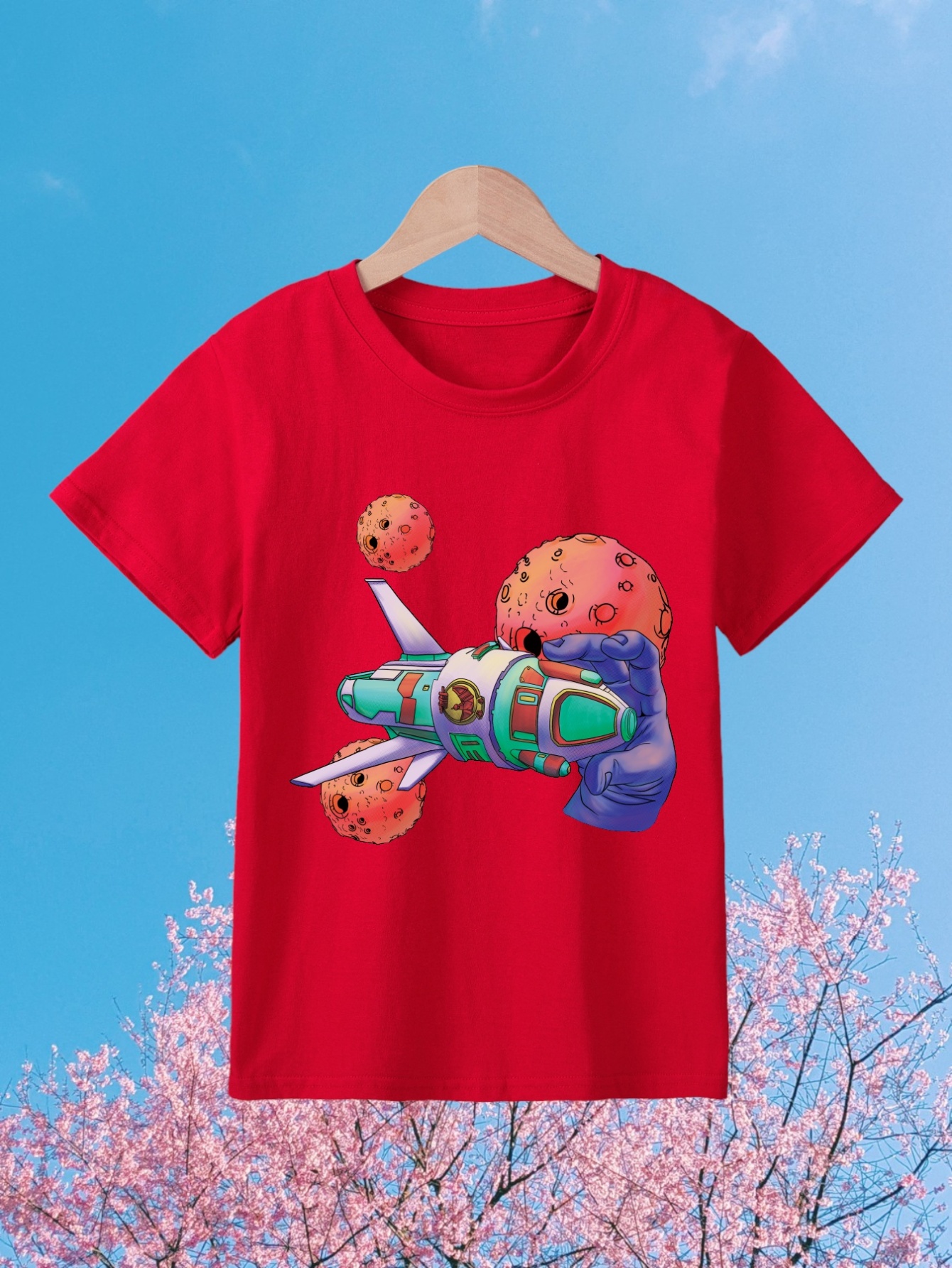 Boys Planet Astronaut And Rocket Cotton T-shirt Tee Top Short Sleeves Crew  Neck Summer Casual Soft Comfortable Kids Clothes - Temu