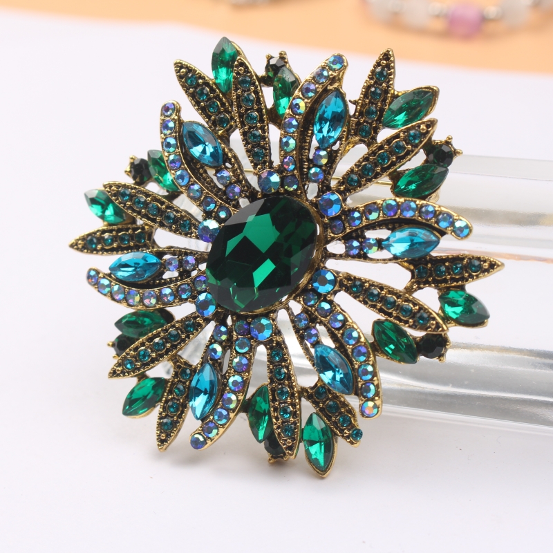 Crystal Flower Brooch Pin For Men Women Vintage Elegant - Temu