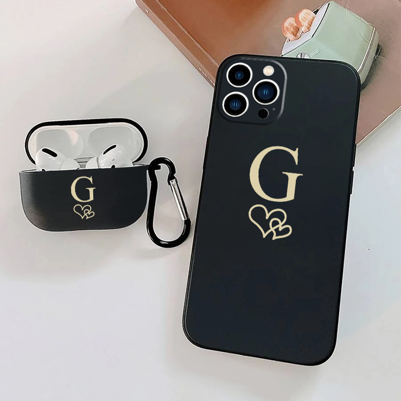 

1pc Earphone Case For Airpods 3 & 1pc Phone Case With Letter G Graphic For Iphone 15 15pro 15promax 11 14 13 12 Pro Max Xr Xs 7 8 Plus For Birthday, Halloween, Christmas