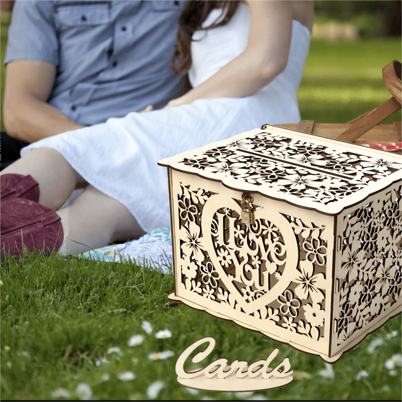 DIY wooden wedding card box 