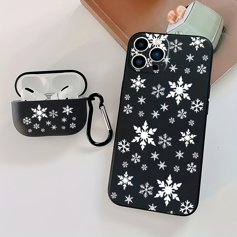 

1pc Case For Airpods 3 & 1pc Case Snow Graphic Phone Case For Iphone 15 11 14 13 12 Pro Max Xr Xs 7 8 6s Plus Mini Earphone Case Luxury Silicone Cover