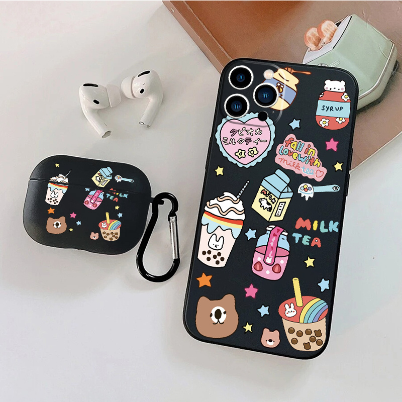 

1pc Case For Airpods 3 & 1pc Case Cartoon Graphic Phone Case For Iphone 15/11/14/13/12 Pro Max/xr/xs/7/8/6 Plus, For Airpods 3 Earphone Case Luxury Silicone Cover Soft Earphone Protective Case