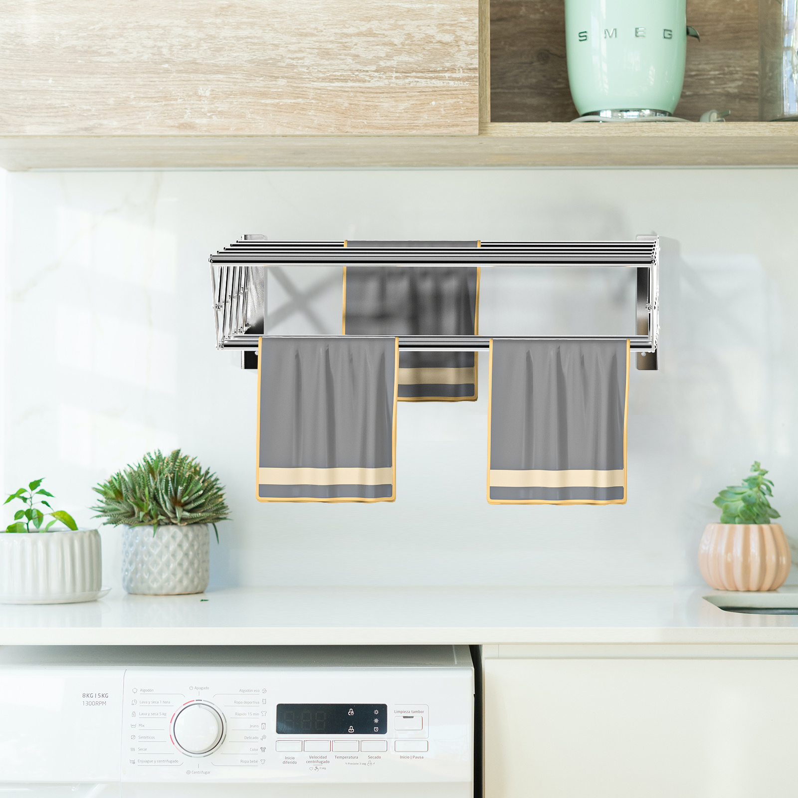 Deckenständer Unsichtbarer elektrischer Kleiderbügel for den Balkon,  eingebettet, ultradünn, mit Fernbedienung, for Anheben des Haushalts,  versteckte automatische Kleidungskühlstabmaschine Decke-Wäsch : :  Küche, Haushalt & Wohnen