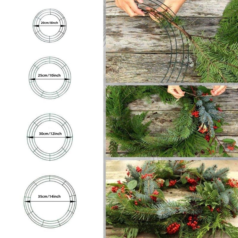 WIRE DIY WREATH Form (3-Ring Frame) Choose Size