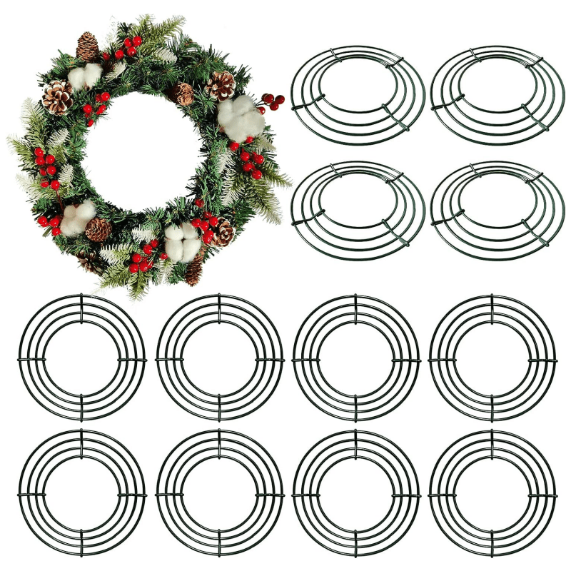  2 Pack Metal Wreath Frame Heart Green Metal DIY Floral Crafts  Wire Wreath Form for Christmas Wedding Holidays Valentines Garden Home  Party Decorations (2, Heart 16 Inch)