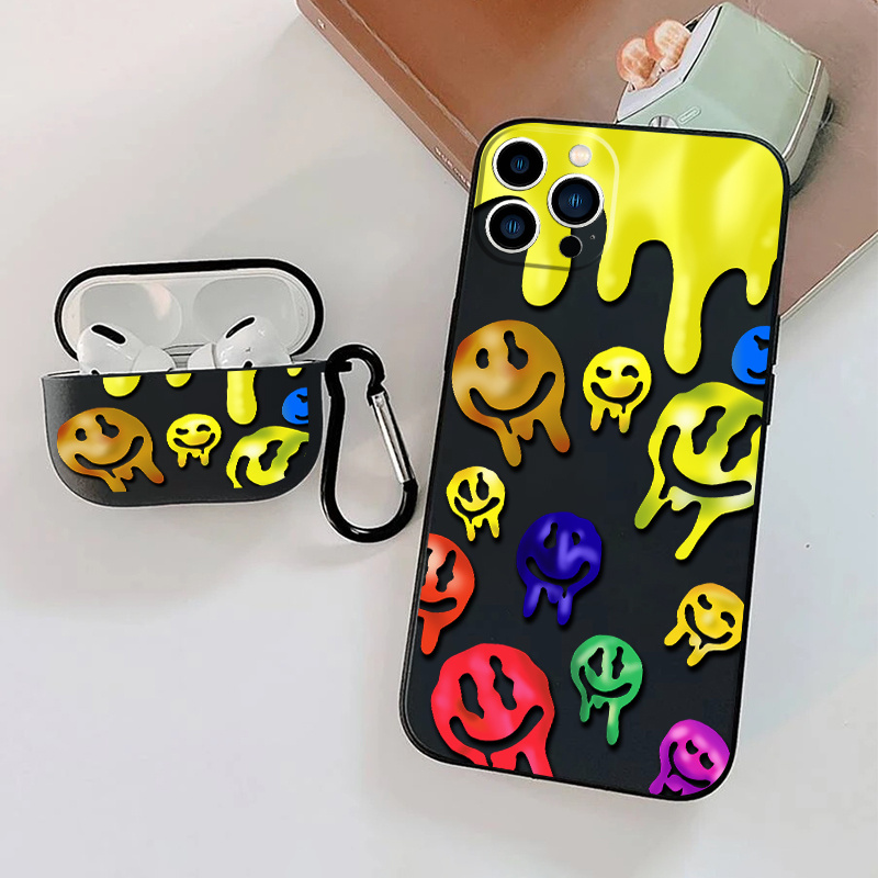 

1pc Earphone Case For Airpods 3 & 1pc Phone Case With Bitter Smile Graphic For Iphone 15 15pro 15promax 11 14 13 12 Pro Max For Birthday, Halloween, Christmas