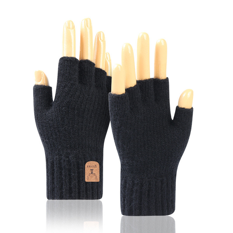 Unisex Guantes Sin Dedos Color Sólido Mitones Mitad Dedo - Temu