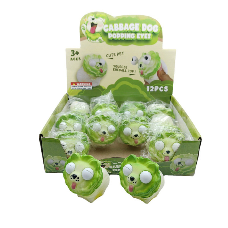 Vegetable Dog Decompressing Toy with Exploding Eyes