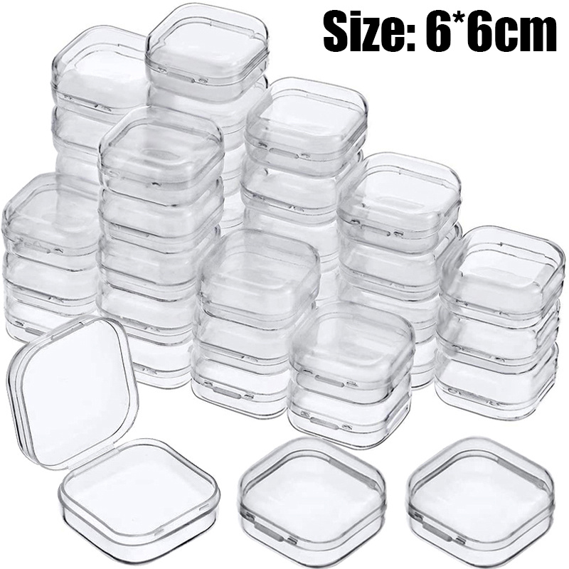 Plastic Storage Box Mini Clear Jewelry Organizer Case Beads Container 6  Sizes