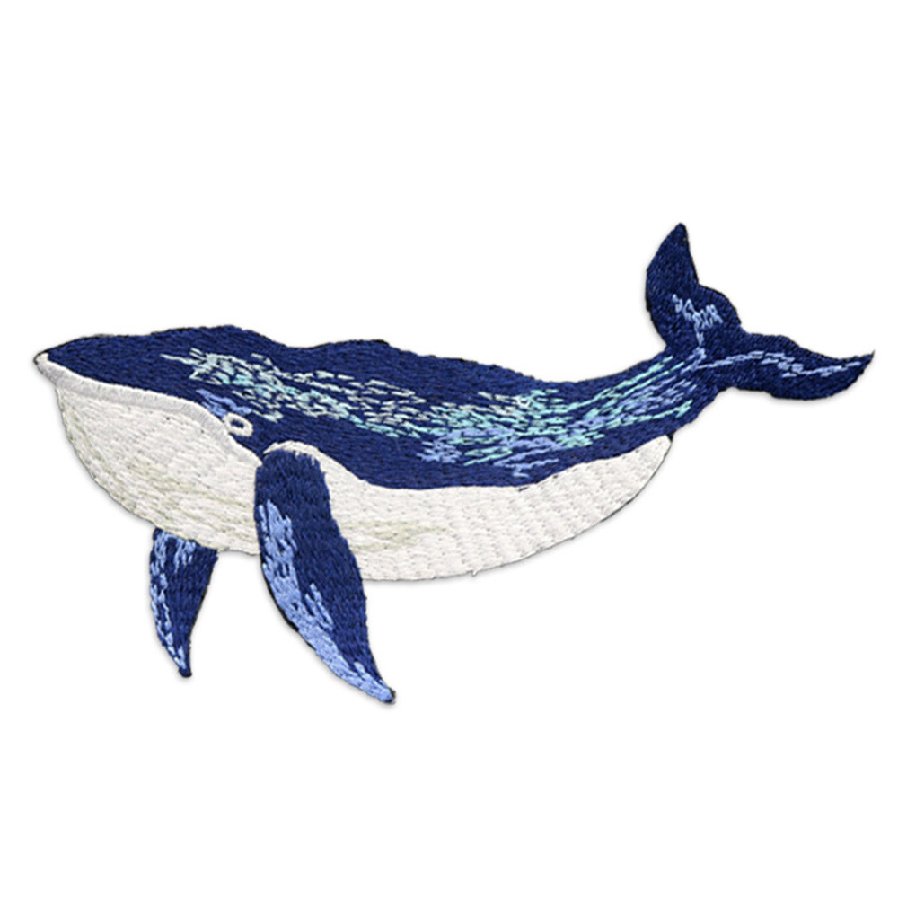 Embroidered Blue Whale Fabric Stickers Can Be Ironed Can - Temu
