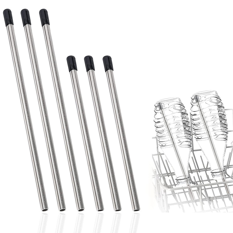 6pcs Soda Bottle Drain, Stainless Steel Dishwasher Drain Stand Suitable For All Standard Dishwasher Bottle Racks