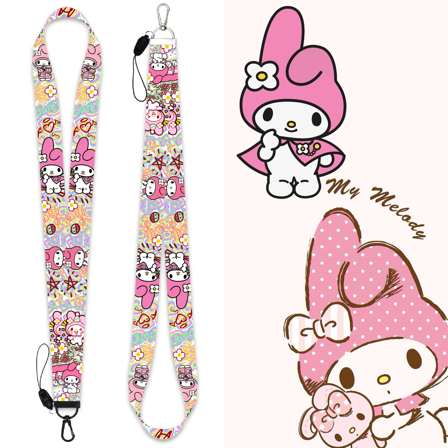 Miniso Cute Cartoon Card Sleeve With Lanyard Portable - Temu