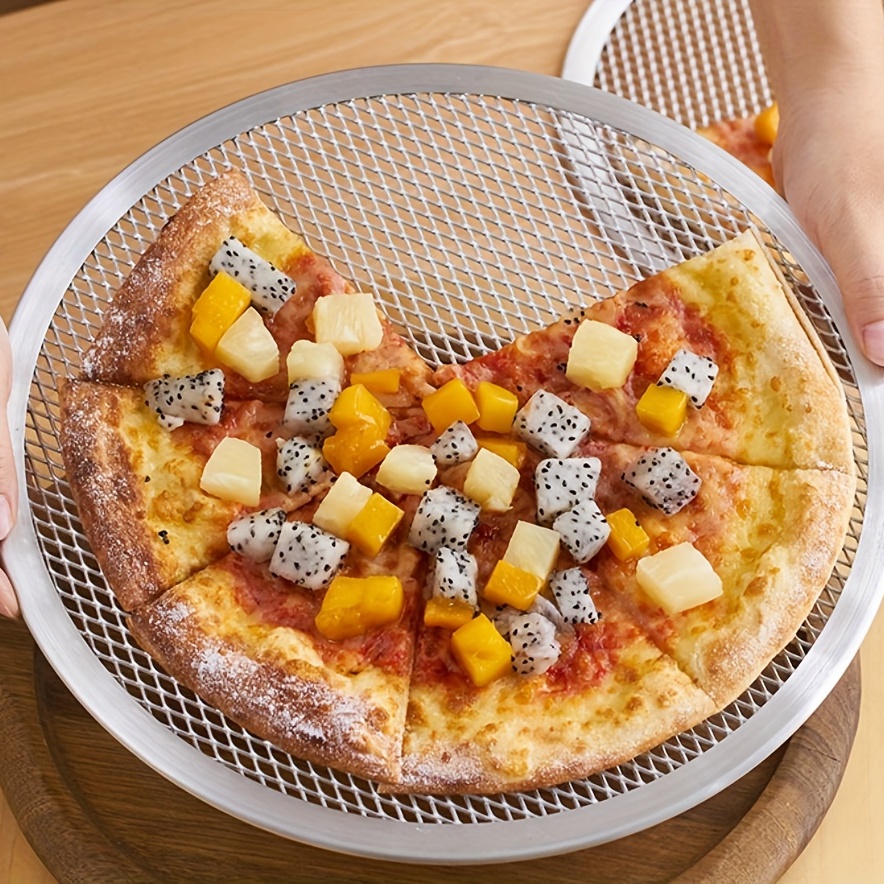 Bandeja de pizza de 9 pulgadas con agujeros para horno, bandeja  antiadherente para pizza con fondo extraíble