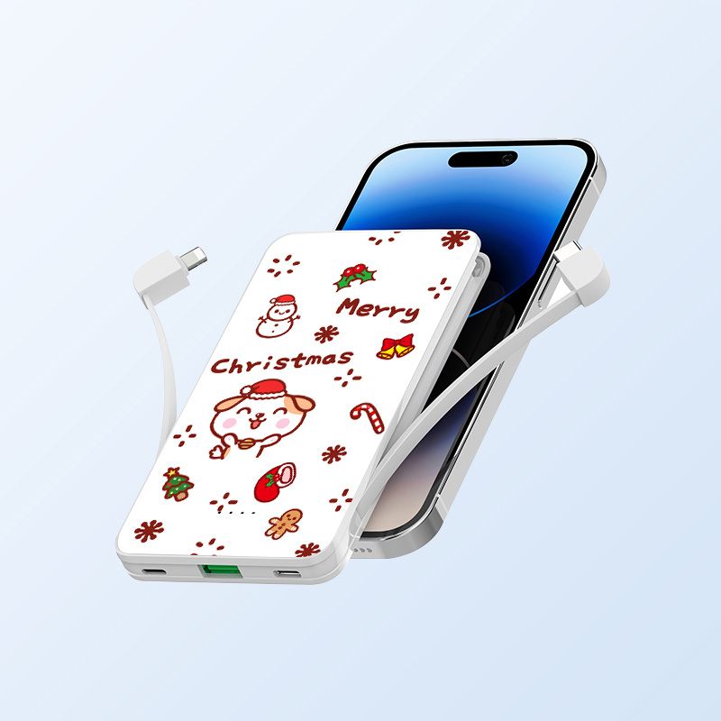 Power Bank 10000mah With Cute Merry Christmas Graphic Pd - Temu