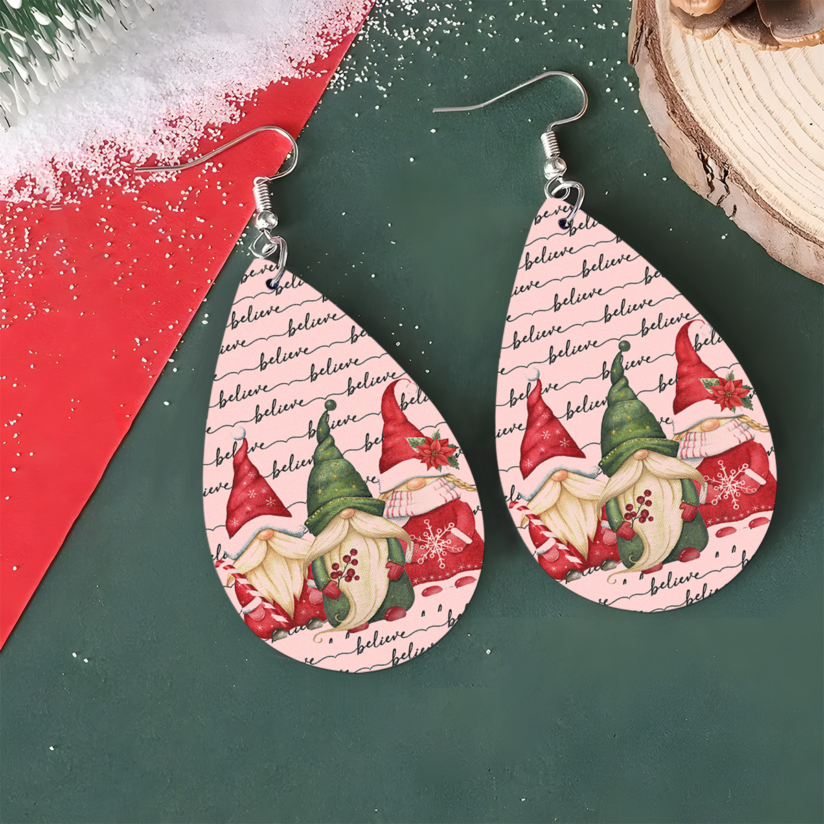 Gnome Christmas Earrings Women s Lightweight Faux Temu
