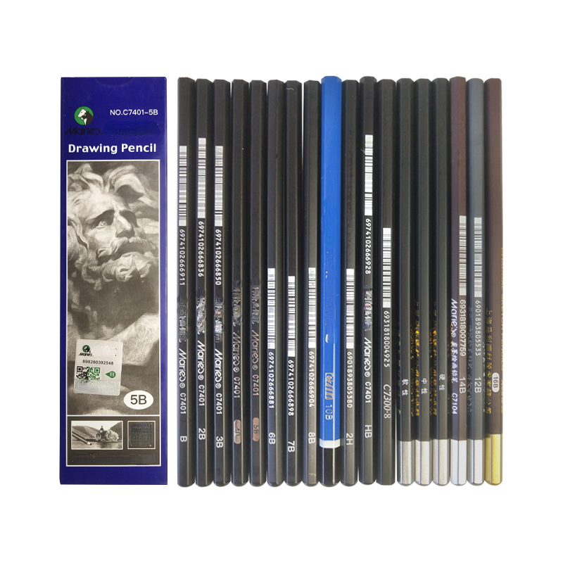 50 Sketch Pencils Sketchbook Complete Set with 2cm Mechanical Pencil and  Case - Graphite Professional Drawing Pencil Art Supply