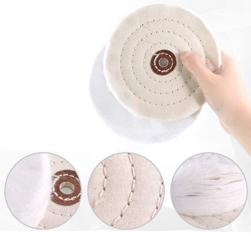 10pcs Wool Buffing Polishing Wheel for Drill 100×8 mm Grinding