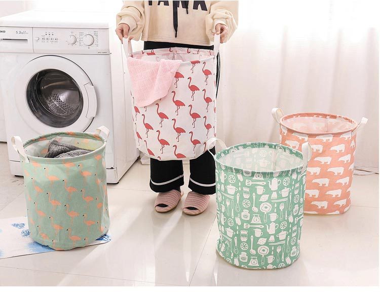 Foldable Canvas Linen Bathroom Cloth Storage Washing Bin Laundry