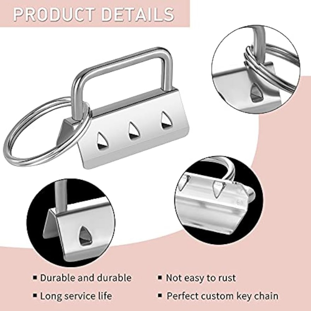 Key Fob Keychain Hardware With Key Rings For Diy Craft - Temu