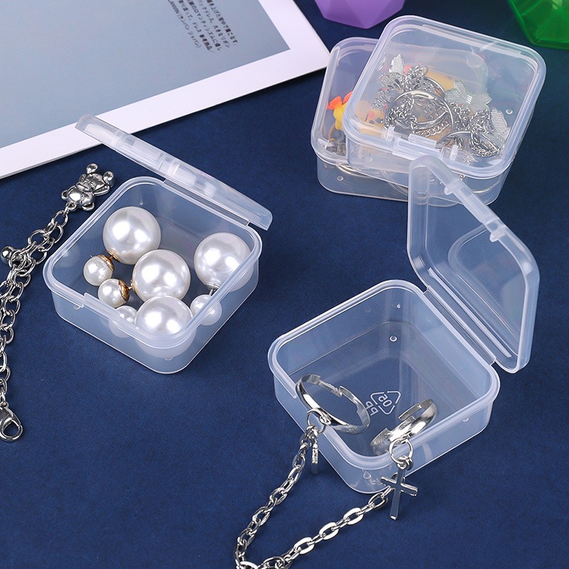 2pcs Medium Transparent Plastic Storage Boxes For Jewelry, Hardware  Accessories, Small Items, DIY Crafts, Cosmetics, 6.89*4.53*2.36inch