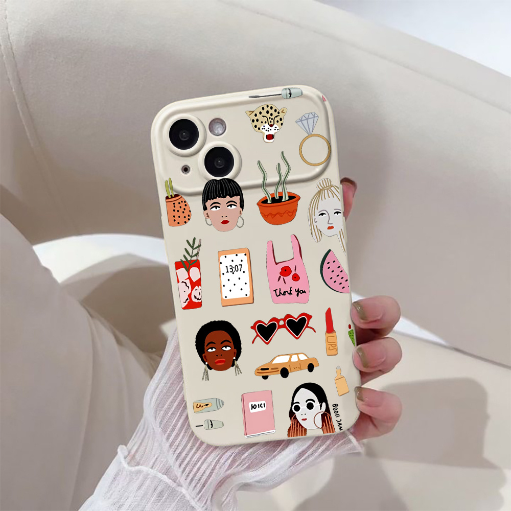 Graphic Printed Phone Case Iphone 15 14 13 12 11 Mini - Temu