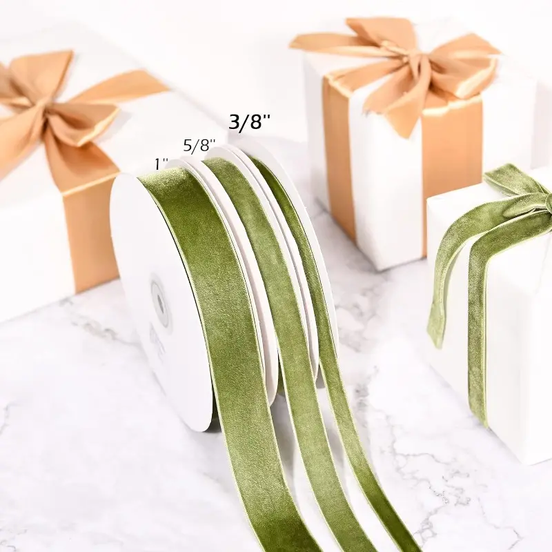 Velvet Ribbon For Gift Wrapping Christmas Tree Diy Crafts, Vintage Olive  Green Ribbon For Wedding Valentine's Day Hair Bows Flower Home Garland  Party Decoration X 10 Yards X - Temu Germany