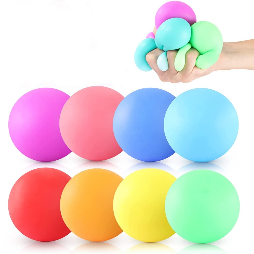 Pelotas antiestrés de pulpo, bola blanda para adultos y niños, paquete de 4  bolas sensoriales para apretar, juguetes para aliviar el estrés para