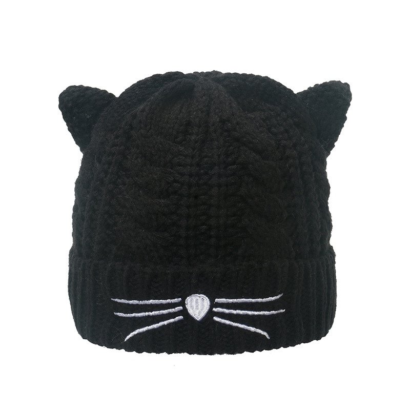 Winter Knitted Bear Beanie Hat Cute Korean Crochet Slouchy -  in 2023