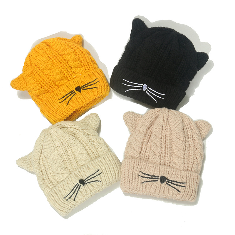 Winter Knitted Bear Beanie Hat Cute Korean Crochet Slouchy -  in 2023