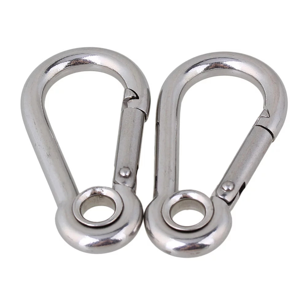 2pcs Stainless Steel Swivel Hooks Double Ended Swivel Eye Hooks for Swings, Size: M4, Black