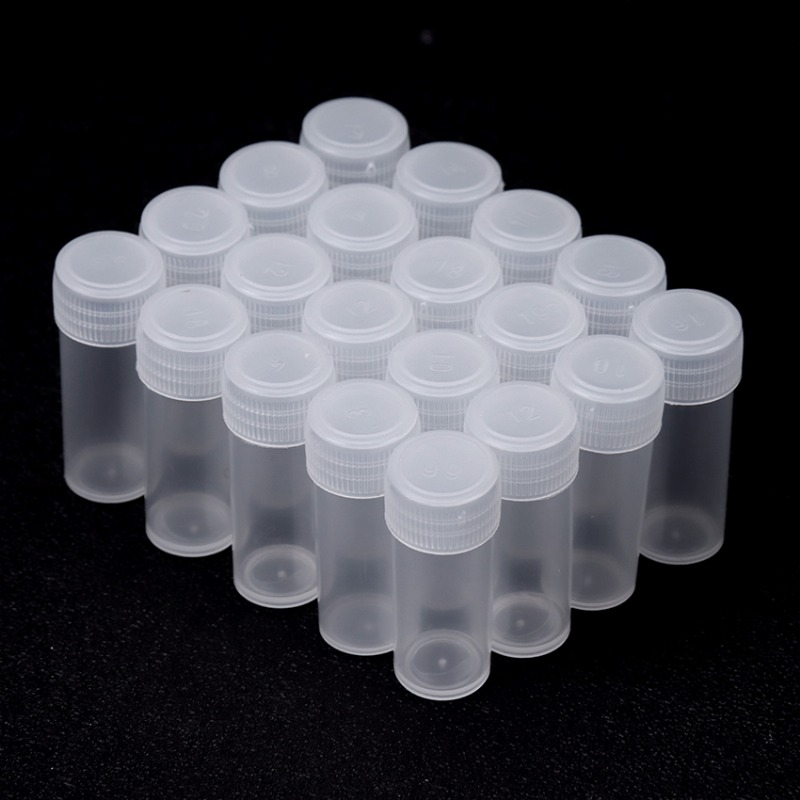 20 fiale per provette in plastica da 5 ml, contenitori per polvere, provette  con vite