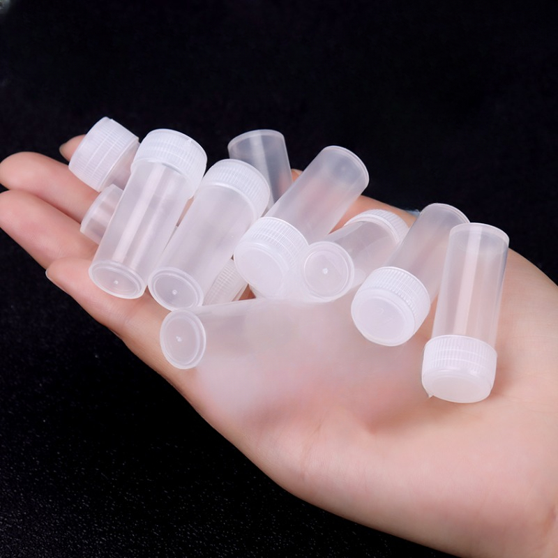 20Pcs 5ml Plastic Test Tubes Vials Sample Container with Cap for Chemist;;^