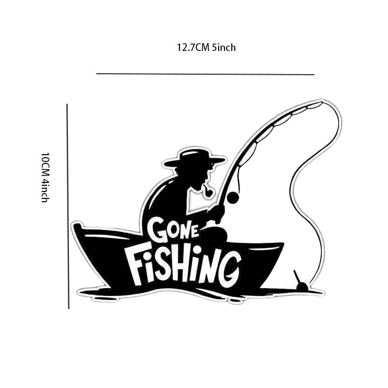 Gone Fisherman Fish Hood Rod Car Bumper Vinyl Sticker Decal - Temu