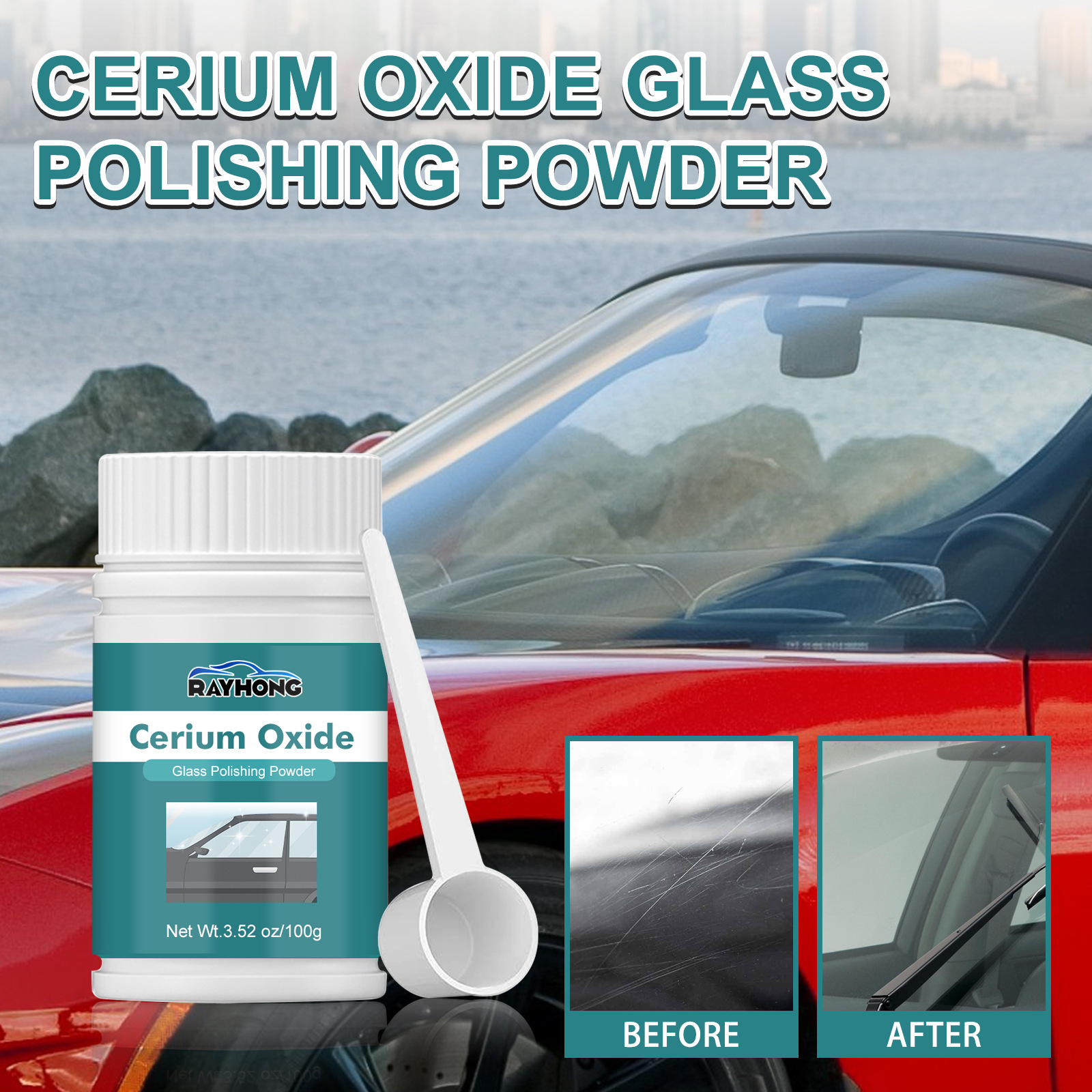 Glass Scratch Cleaning Powder, Car Scratch Repair Windshield