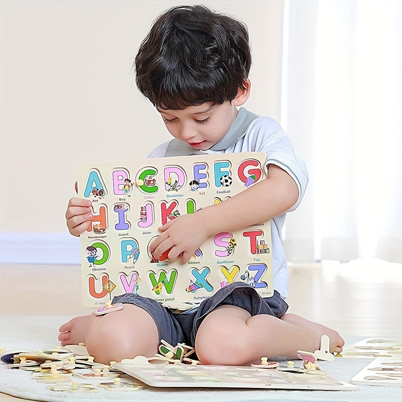  Rompecabezas de madera para niños de 3 a 5 años de edad, 30  piezas, rompecabezas de madera coloridos para niños pequeños, rompecabezas  educativos de aprendizaje, juguetes para niños y niñas, conjunto 