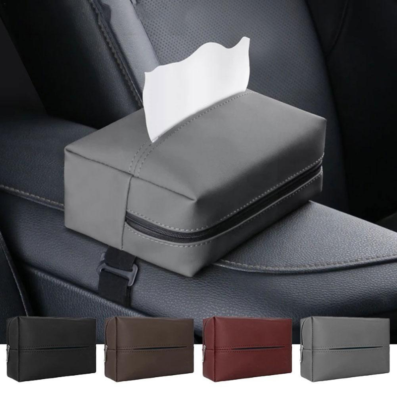 Kunstleder-Taschentuchbox, rechteckig, für Auto, 3 Möglichkeiten,  Auto-Taschentuchbox, Halter für Auto-Sonnenschutz, Auto-Dachfenster