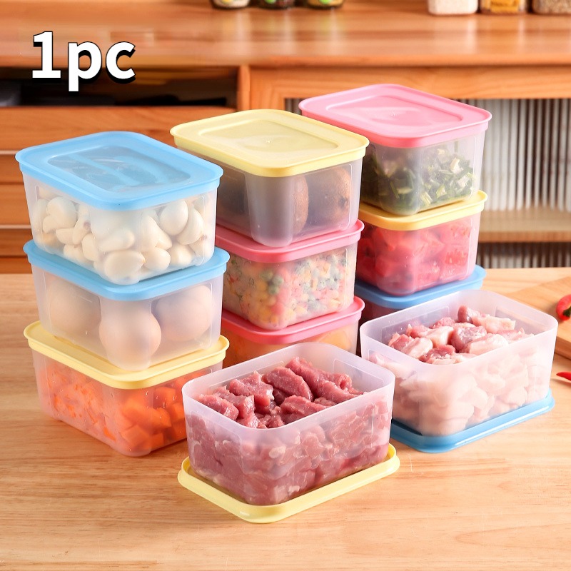 1pc Refrigerator Fresh-keeping Box Frozen Meat Container, Food