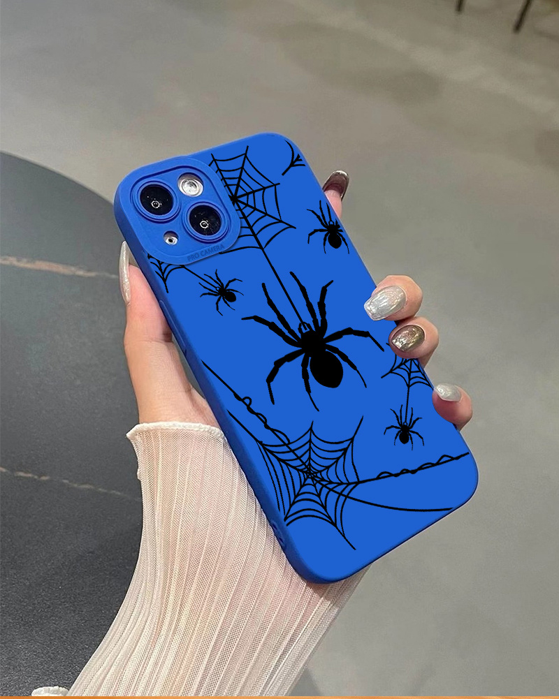 2pcs black white spider web graphic silicone phone case Temu