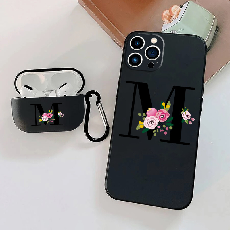 

1pc Case For Airpods 3 & 1pc Case M Graphic Phone Case For Iphone 15 11 14 13 12 Pro Max Xr Xs 7 8 6 Plus Mini, Airpods 3 Earphone Case Luxury Silicone Cover Soft Headphone Protective Cases