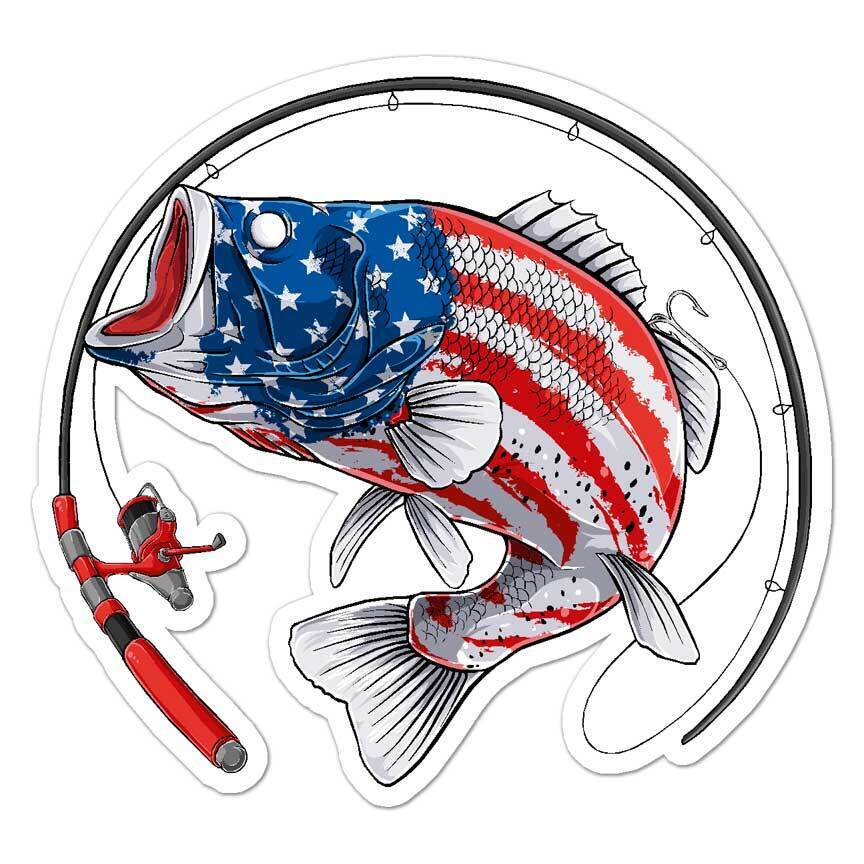 Bass Fish Usa Flagge Aufkleber Aufkleber Angeln - Temu Germany