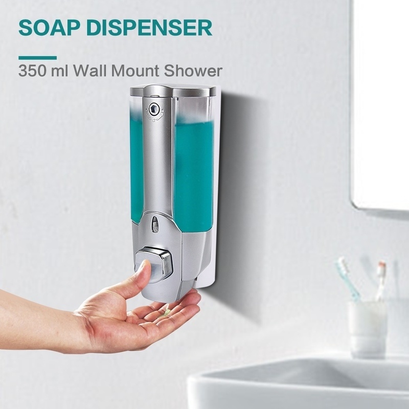 dispensador de jabón baño pared, dispensador gel y champu ducha