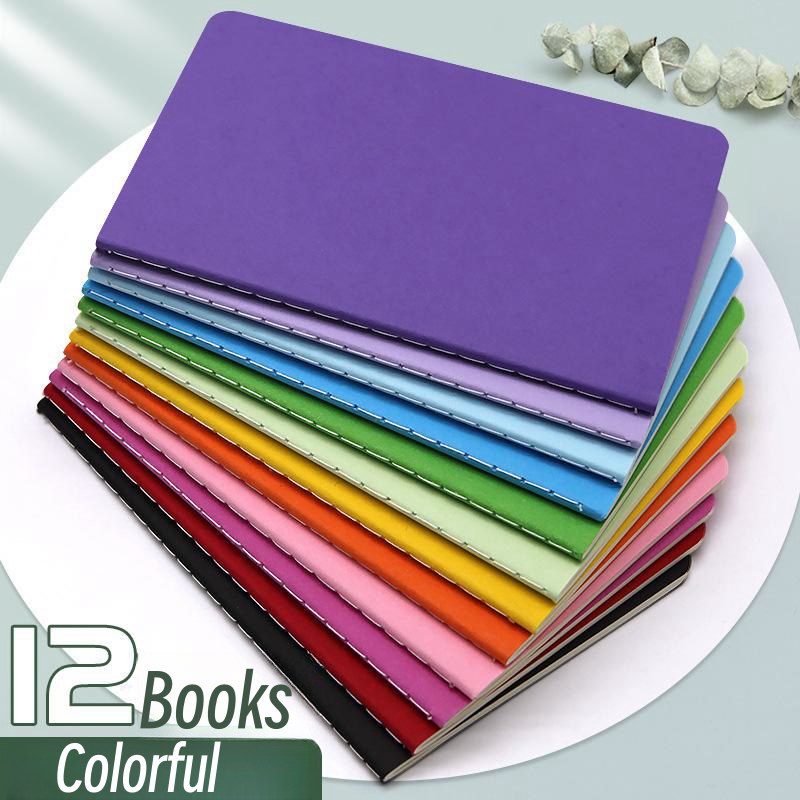 12pz A5/a6 Set Quaderno Colore Solido Semplice Blocco Note - Temu Italy