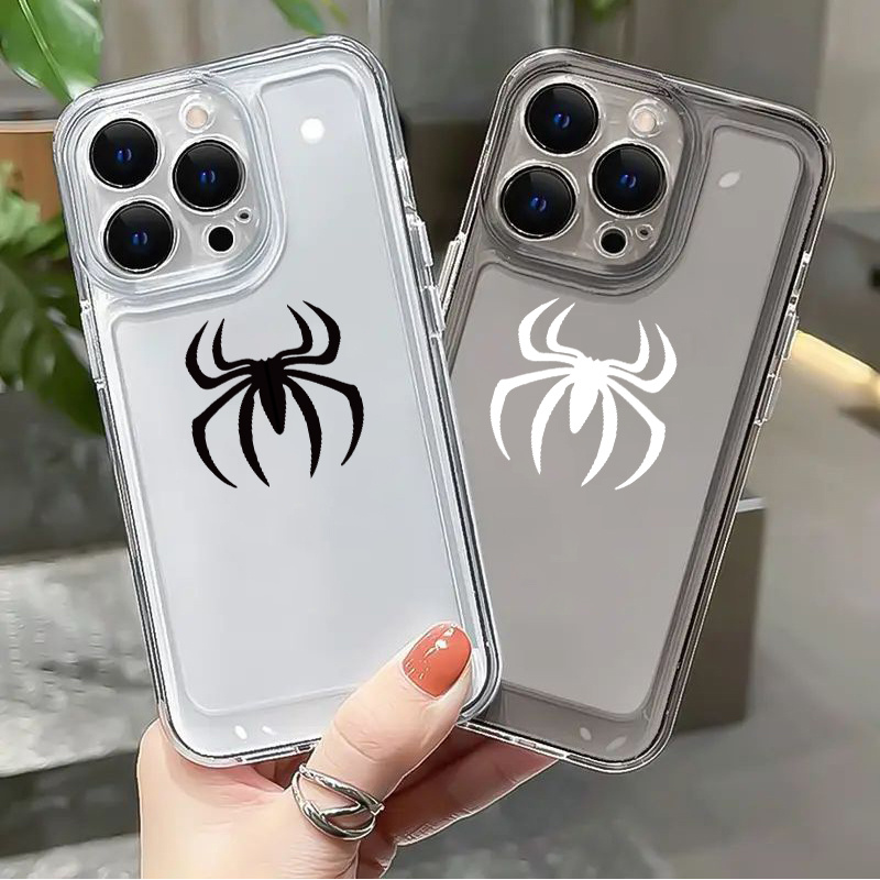 

2pcs Spiders Graphic Luxury Shockproof Phone Case For Iphone 15 14 11 Pro Max X Xr Xs 7 8 Plus Ckk Silicone Bumper Transparent Hard Back Soft Cover Fall Phone Cases