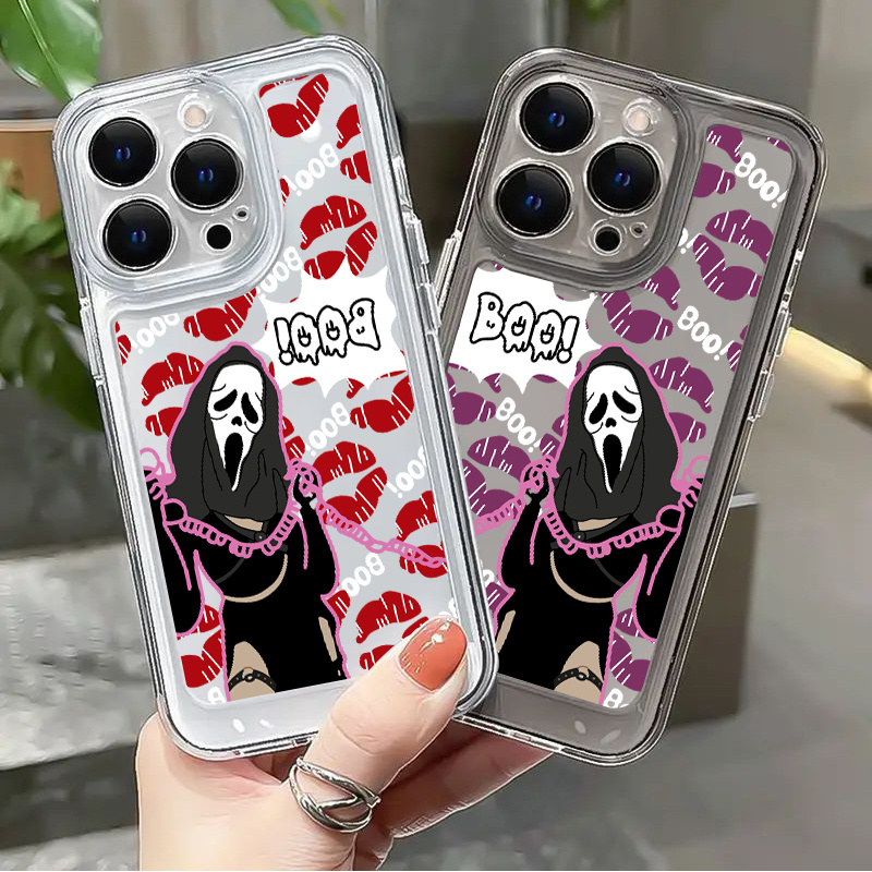 Phone Case With Halloween Skull Graphic Shockproof For Iphone 15