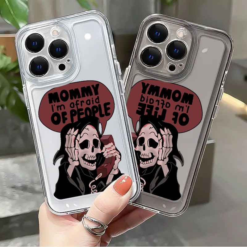 Phone Case With Halloween Skull Graphic Shockproof For Iphone 15