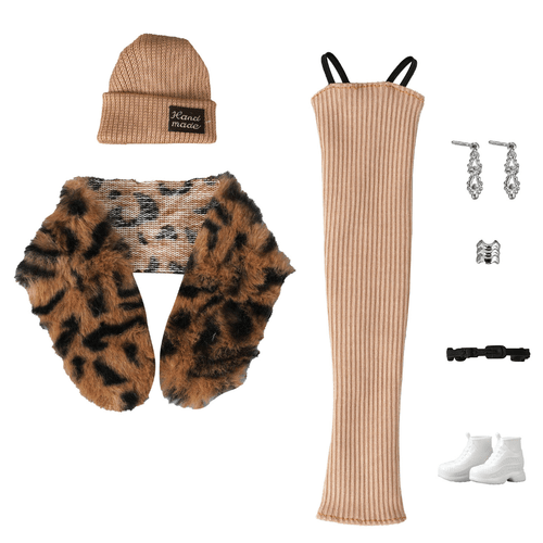 1 set princess clothes casual tank dress plush jacket earrings bracelets shoes for 11 8 inch doll accessories gift not doll