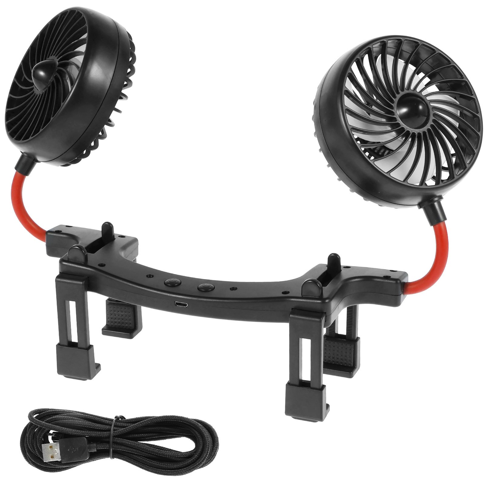 Acheter Ventilateur de voiture Portable à double tête, Rotation à 360  degrés, ventilateur de refroidissement automatique de l'air, ventilateur de Circulation  d'air USB pour tableau de bord, camping-car et camion