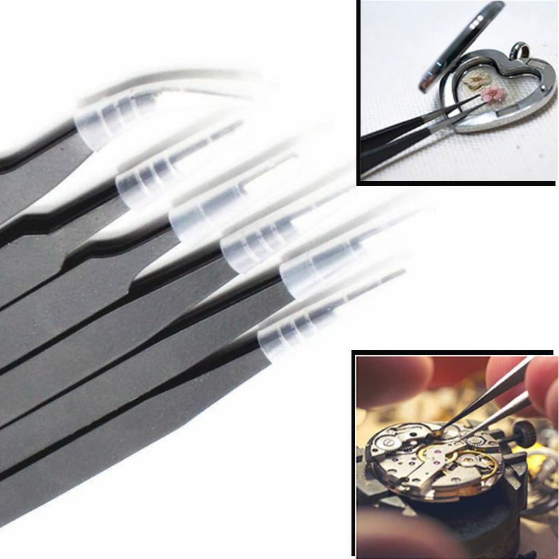 Esd Precision Tweezers Anti static Curved Straight Tweezers - Temu