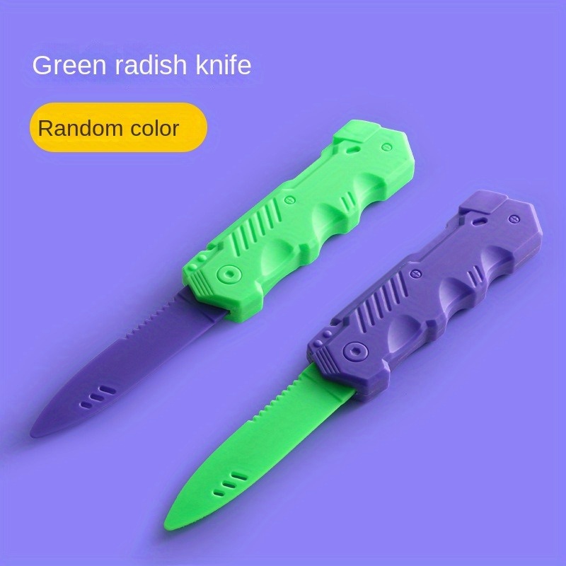 Radish Knife 3D Gravity Decompress Toy, Color Random Delivery