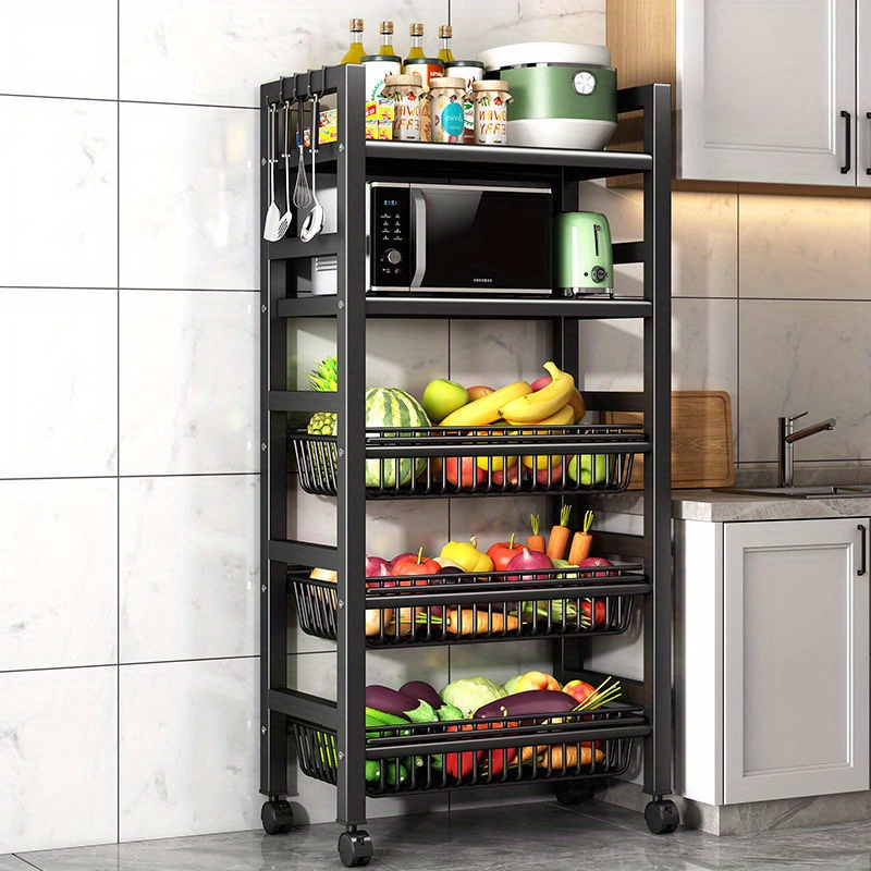 Movable Fruit Basket Kitchen Storage Rack Floor - Temu